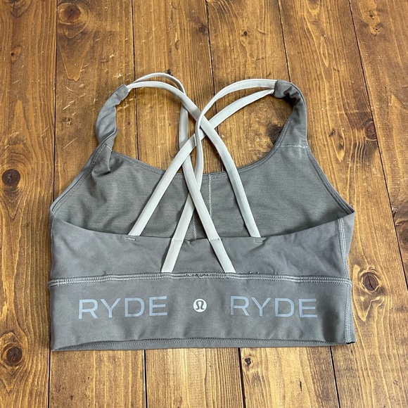 Lululemon x Ryde energy longline sports bra gray taupe color size 4 - Picture 2 of 4